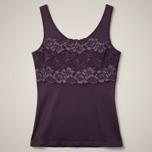 Rhonda Shear Purple Lace Trim Camisole